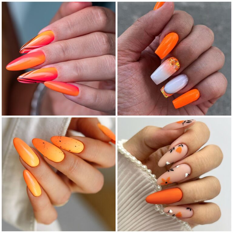 30 Classy Orange Nails